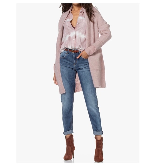 RAILS Ingrid Raw Long Sleeve Short In Mauve White - Picture 8 of 8